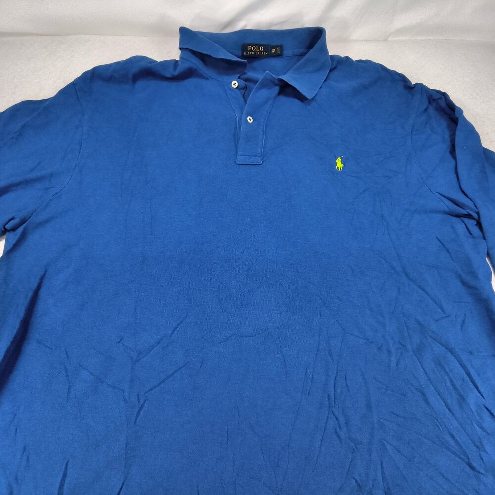 Polo Ralph Lauren Collared Long Sleeve Polo Shirt Mens Size 3XB Blue Yellow